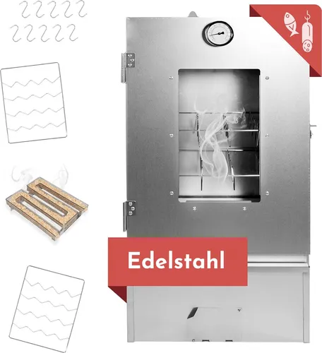Räucherofen 80cm hoch Edelstahl mit Kaltrauchgenerator