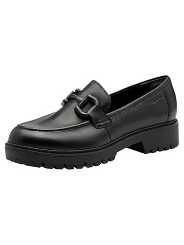 Tamaris Mokassin Schwarz - Slipper & Mokassins für Damen mit super weicher Touch it - Decksohle, die sich der Fußform anpasst für hohen Tragekomfort und rutschhemmende Laufsohle.