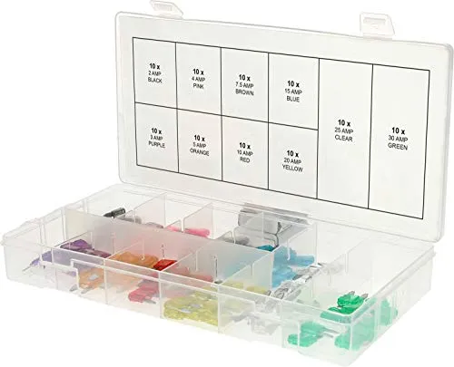 Sortiment Mini-Sicherungen, 2-30A, 100-tlg