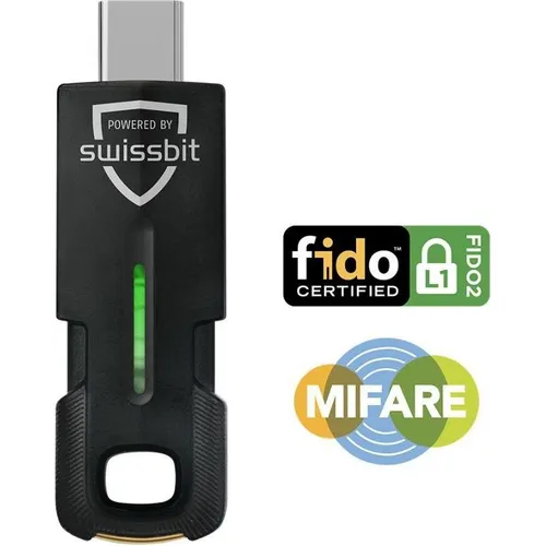 Swissbit iShield Key 2 FIDO2 MIFARE Security Key USB-C + NFC