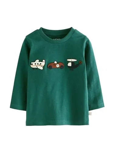 NEXT Jungen Langärmeliges Shirt mit Applikation Green Transport 80-86