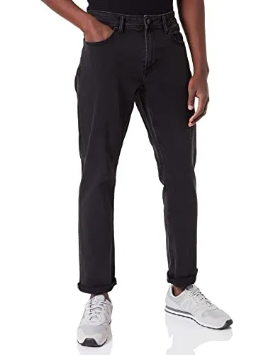 ONLY & SONS Herren Regular Fit Jeans Straight Denim Stretch Pants Stoned Washed Hose Trousers, Farben:Schwarz, Größe Jeans:28W / 30L