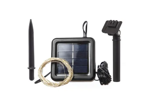 MARELIDA LED-Lichterkette LED Solar Lichterkette Draht 100 LED 9,9m Sensor Außen Garten Party, 100-flammig