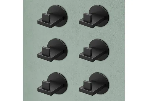 Mai & Mai Garderobenhaken Wandgarderobe Kleiderhaken Wandhaken aus Edelstahl Stalo08 (6 St), L-förmige Design