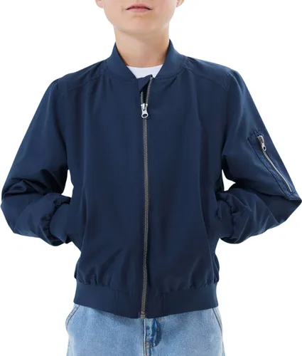 Name It Monster Bomber Jacke Kinder - Dunkelblau - 164 - Funktionsjacken für Kinder, coole Bomberjacke mit elastischen Bündchen und Reißverschlussschutz für optimalen Tragekomfort.