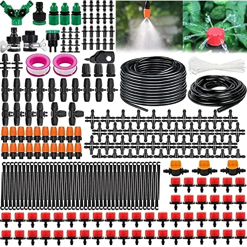 Garten BewässerungsSystem 340Pcs - Automatisches Tropfbewässerung Kit - Tröpfchenbewässerungsbausätze für präzise Bewässerung, spart bis zu 85% Wasser und ist umweltfreundlich. Ideal für Garten, Terrasse und Pflanzen.