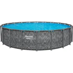Bestway Framepool APX365™ Winterfest, Ø 610 x 132 cm - Swimmingpool für den Garten – Robustes TriTech®-Material und Polar-Shield™-Ganzjahresschutz sorgen für Langlebigkeit und Sicherheit, ideal für unvergessliche Sommertage.
