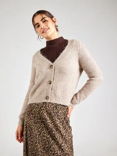 ONLY ONLZOEY L/S REGULAR CARDIGAN KNT NOOS - Modische Strickjacke in Braun/Grau aus elastischem Jersey, ideal für den Alltag. Perfekt kombinierbar und bequem, mit Rundhalsausschnitt und Knopfleiste.