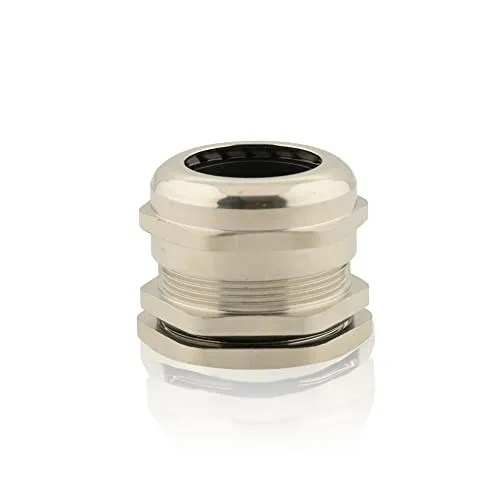 Kabelverschraubung Kabelverbinder Metall Größe M20 x 1,5 mit Gegenmutter, zur Kabeldurchführung, Messing, 5 Stück