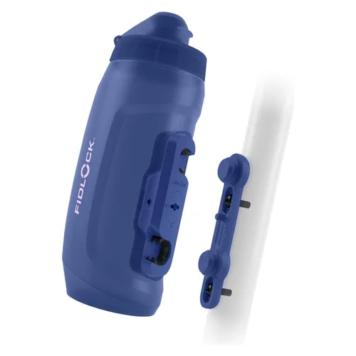 FIDLOCK TWIST Trinkflasche mit Schutzkappe und Halterung in blau von FIDLOCK