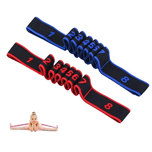 Stück Yoga Stretching Band Gymnastikband mit 8 Schleifen Yoga Stretch Gurt Resistance Bands Fitnessbander Yogagurt Stretchband Hochelastischer Widerstandsbänder für Asanas Dehnen Stretchen 2