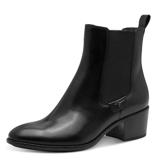 TAMARIS Chelseaboots für Damen, Gr. 41, schwarz - Klassische Chelseaboots aus hochwertigem Glattleder mit elastischem Stretcheinsatz für optimalen Tragekomfort. Ideal für stilvolle Outfits und Alltag.