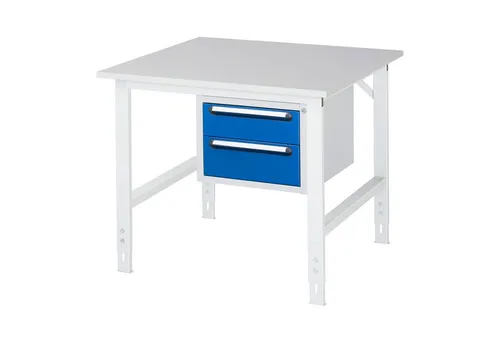 Rau Arbeitstisch Tom Höhenverstellbar 1000x1000mm - Höhenverstellbarer Arbeitstisch für vielseitige Anwendungen im DIY-Bereich. Robuste Melaminharzplatte und stabiler Stahlrahmen garantieren Langlebigkeit und Funktionalität.