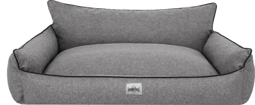 Joker Hundebett XXL 106 x 80 cm - Graphit Ökoleinen - Hochwertiges Hundebett aus strapazierfähigem, teilweise wasserdichtem Ökoleinen, leicht zu reinigen und ideal für drinnen und draußen. Perfekt für große Hunderassen und bietet optimalen Komfort.