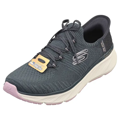 Skechers Slip-Ins Edgeride Impression Damen Sneaker Blau - Sneaker aus atmungsaktivem Mesh, vegan und nachhaltig mit 20% recyceltem Material. Komfortable Air-Cooled Memory Foam Innensohle für optimalen Tragekomfort und rutschfeste Sohle für sicheren Halt.