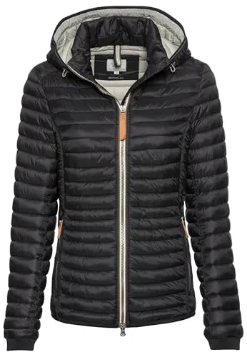 camel active Damen Leichte Steppjacke aus recyceltem Polyamid - Funktionsjacke aus recyceltem Polyamid, winddicht und wasserabweisend, bietet hohe Bewegungsfreiheit durch elastische Einsätze und Kordelzug in der Kapuze.