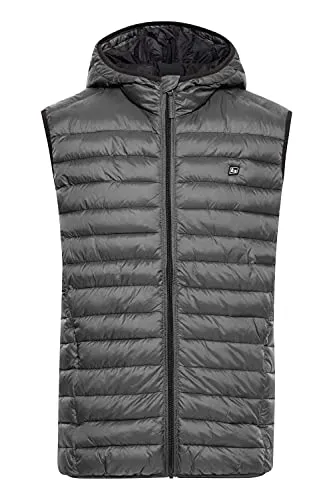 Blend Wojtek Herren Steppweste mit Kapuze – Leicht wattierte Outdoor Weste in Iron Gate - Herren-Westen, robuste und leichte Steppweste mit Kapuze, ideal für Outdoor-Aktivitäten und vielseitig kombinierbar.