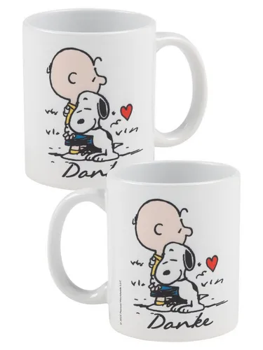 United Labels® Tasse The Peanuts Snoopy Tasse Danke Geschenk Kaffeetasse Becher 320 ml, Keramik