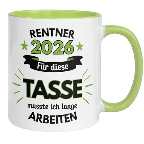 Rente Geschenke für Männer - Rente 2026 Kaffeetasse - lustiges Abschiedsgeschenk zum Ruhestand Renteneintritt - Geschenk für Rentner Mann Freunde Kollege Vater Lehrer - Renten Tasse 330ml