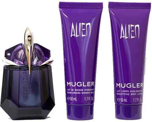 Thierry Mugler Alien Geschenkset 30ml Eau de Parfum & 2x 50ml Body Lotion - Parfüm-Geschenkset mit 30ml Alien Eau de Parfum und 2x 50ml Body Lotion, verleiht Ihnen einen blumig-süßen Duft und pflegt die Haut intensiv.