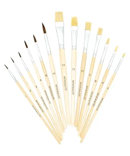 K3T Pinsel-Set 13-teilig (Naturhaarpinsel Größen 1, 2, 3, 4, 6 und 10