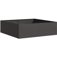 vidaXL Pflanzkübel Schwarz 100x100x30 cm aus Stahl - Übertöpfe für Garten und Terrasse, langlebig aus kaltgewalztem Stahl und ideal für vielseitige Bepflanzungsoptionen.