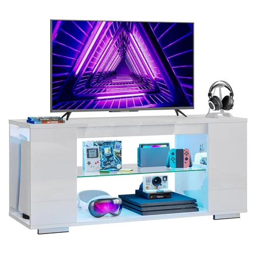 Modernes TV Lowboard mit LED-Beleuchtung, 120 cm für 55 Zoll Fernseher