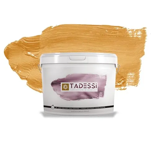 TADESSI Color Vista Wandfarbe Orange - Ocker - Matte Dispersionsfarbe 2,5L - Hochwertige Innenfarbe für Wand und Decke mit hoher Deckkraft und spritzarmer Formel für müheloses Streichen. Ideal für ein modernes, mattes Finish in jedem Raum.
