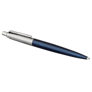 PARKER Kugelschreiber JOTTER Royal Blue - Edler Edelstahl-Kugelschreiber mit wischfester, wasserresistenter blauer Schreibfarbe, 0,6 mm Strichstärke, 1 St.