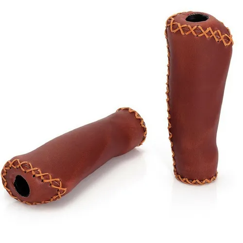 XLC Fahrrad Griffe GR-G11 braun, Lederoptik, 135mm Lenkergriffe