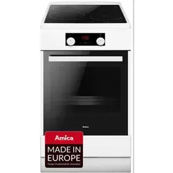 Amica SHI 905 - Induktions-Standherd 50 cm - Weiß - Induktionskochfeld mit 4 Kochzonen, großzügigem 65 l Backofen und energiesparender A-Effizienz. Ideal für effizientes Kochen und einfache Reinigung.