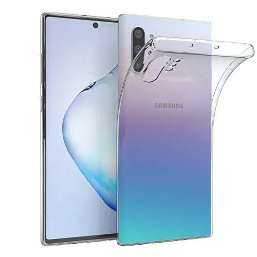 EAZY CASE Hülle kompatibel mit Samsung Galaxy Note 10 Plus Schutzhülle Silikon, Ultra dünn, Slimcover, Handyhülle, Silikonhülle, Backcover, Durchsichtig, Klar Transparent
