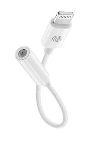 Music Sound Cellularline MFI Audio Cable 3,5mm Klinkenanschluss/Lightning White - Audio Kabel für hochwertige Klangübertragung, kompatibel mit Apple Geräten und ideal für unterwegs (0.10 m)