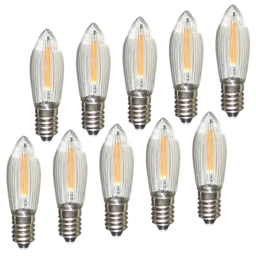 Erzgebirgslicht LED Filament Topkerze 10 Stück