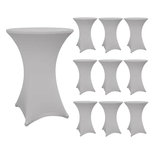 Lumaland Stehtischhusse 2er Set - Schwarz, Weiß, Grau für 70-85cm Tische - Tischhussen für Stehtische, ideal für Veranstaltungen und Feiern. Pflegeleicht, waschbar bei 30 Grad und in verschiedenen Farben erhältlich, um jedes Event aufzuwerten.