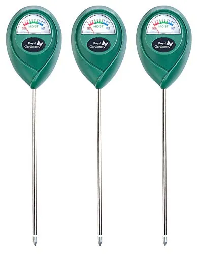 Royal Gardineer Bodenmessgerät: Boden-Feuchtigkeitsmessgerät für Pflanzen, 3er-Set (Feuchtigkeitsmesser Pflanzen, Blumentopf Feuchtigkeitsmesser, Bodenfeuchtigkeit)