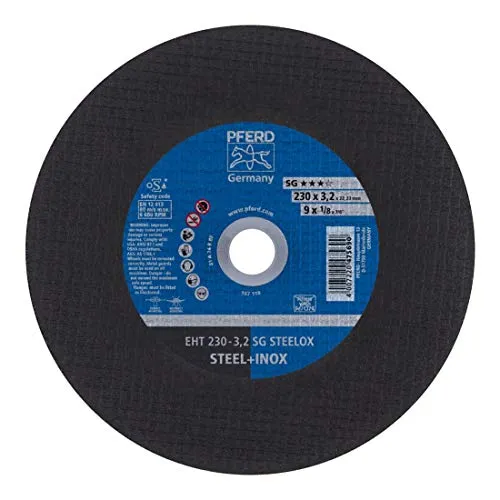 PFERD TOOLS EHT 230-3,2 SG STEELOX Trennscheibe 230mm - Trennscheibe für Edelstahl und Stahl mit hoher Trennleistung und langer Standzeit – ideal für präzises Trennen und Bearbeiten von Materialien.