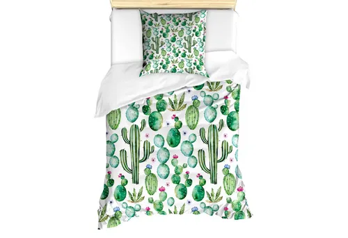 Abakuhaus Bettwäsche Milbensicher mit Kissenbezug, Kaktus-Design - Bettwäsche-Set für Allergiker, milbensicher aus weicher Microfaser, pflegeleicht und in buntem Kaktus-Design, ideal für eine gesunde Schlafumgebung.