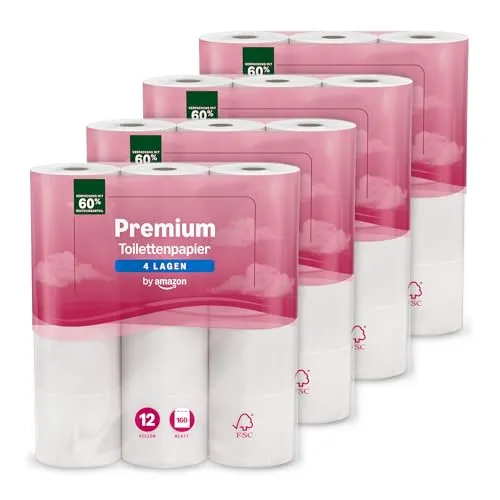 by Amazon Premium Toilettenpapier, 4-lagig, 48 Rollen von by Amazon