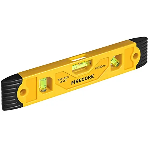 Firecore Wasserwaage 230mm mit Magnet, Torpedo Level mit 3 Bubble Spirit Level 45 °, 90 ° & 180° - FSL230PC