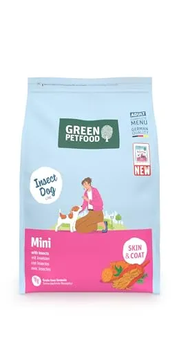 Green Petfood InsectDog Mini - 3kg Hundefutter mit Insekten - Hunde-Trockenfutter für kleine Rassen, getreidefrei und hypoallergen. Mit Insektenprotein für gesunde Haut und glänzendes Fell – ideal für empfindliche Hunde.