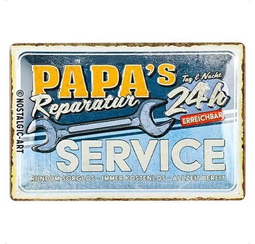 Nostalgic-Art Metallschild Blechschild 20 x 30cm - Papa`s Service