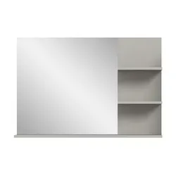 xonox.home Spiegel Modern 100x69 cm - Wandspiegel in eleganter grauer Nachbildung mit Spiegelfront, ideal für Ihr Badezimmer. Mit großzügigem Stauraum und modernem Design vereint er Stil und Funktionalität.