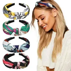 Haarreifen Damen Mädchen 4 Stück Verknotet Stirnband Haarreif Boho