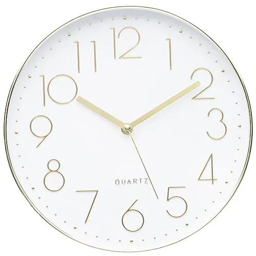 ACCSHINE Wanduhr Ohne TickgeräUsche Lautlos 30cm Quarz Batterie Betriebene Groß Wanduhr Einfach zu Lesen für Zimmer Zuhause KüChe Schlafzimmer Büro Schule