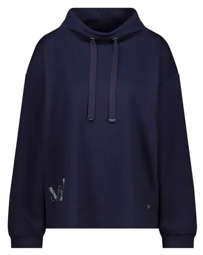 Monari Kurzarmhemd Sweatshirt 38 - Stylisches Kurzarm Sweatshirt in Nachtblau, ideal für lässige Outfits, aus bequemem Materialmix für optimalen Tragekomfort.