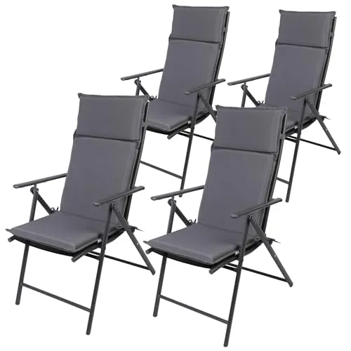 Albatros Gartenstühle Aruba 4er Set – Klappbare Stühle mit hoher Belastbarkeit - Gartenstühle mit bequemer Sitzauflage aus elastischem Mesh-Gewebe, ideal für entspannte Stunden auf Terrasse oder Balkon.