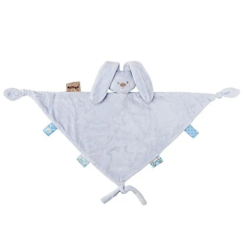 Nattou Großes Schnuffeltuch Hase Lapidou, Wegbegleiter ab der Geburt, 65 x 40 cm, Blau