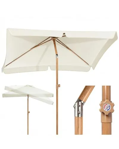 Sekey Sonnenschirm Balkon 200x125 cm Holzoptik
