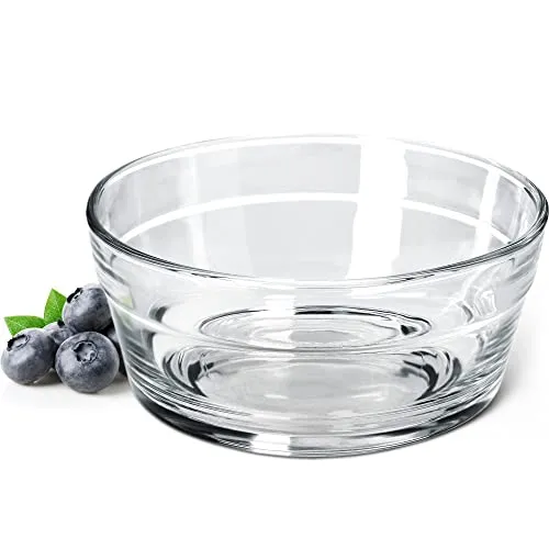 KADAX Salatschüssel, Servierschale aus Glas, Spülmaschinenfeste Snackschale, hochqualitative Obstschale, Transparente Dessertschale, Glasschale (⌀12.5cm, 2, stück)